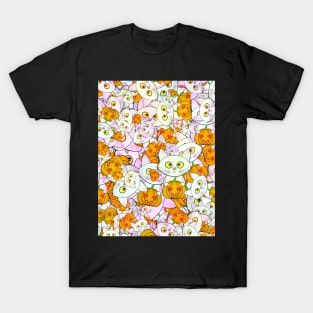 Cat halloween pumpkin pattern T-Shirt